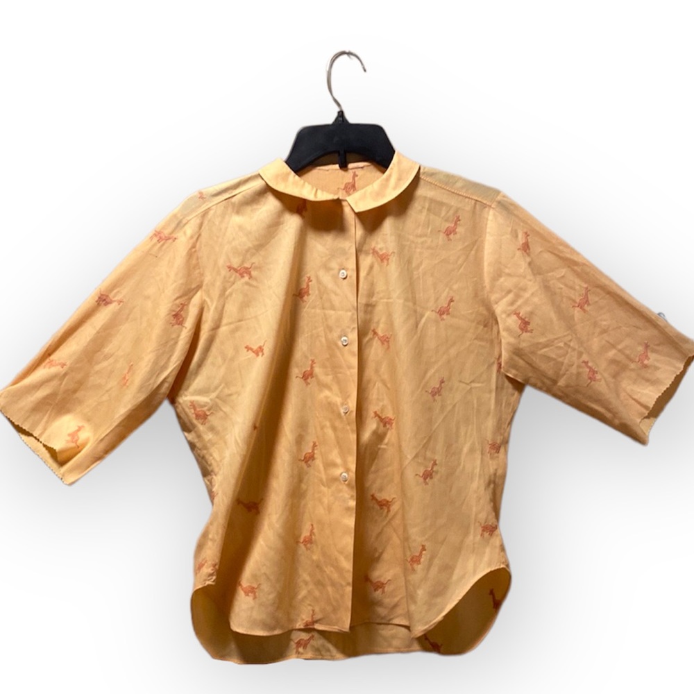 Embroidered Kangaroo Button Down Blouse - image 6